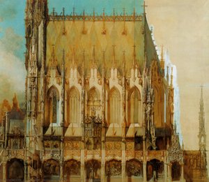 Gotische Grabkirche St. Michael, Seitenansicht — Hans Makart