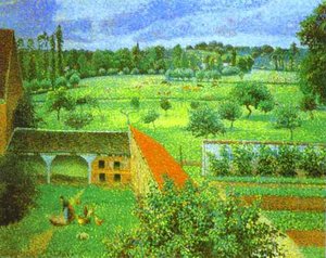 View From The Artist's Window At Eragny — Camille Pissarro