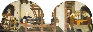 Huguenots Spinning, Weaving And Dyeing, 1690 — Maurice Greiffenhagen