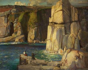 Tregiffian Cliff, Near Lamorna — Samuel John Lamorna Birch