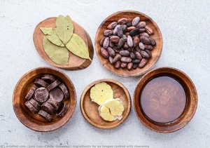 Ingredients For Ox Tongue Cooked With Chocolate — José Luis "chele" Gonzalez
