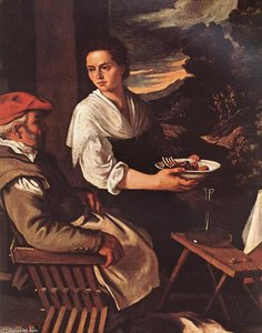 The Supper At Emmaus (detail) — Pedro Orrente