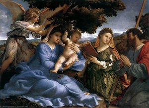 Madonna And Child With Saints And An Angel — Lorenzo Lotto