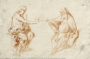 Study Of Figures Of Christ And God The Father — Antonio Del Castillo Y Saavedra