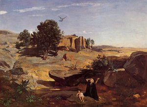 Hagar Nel Deserto — Jean-baptiste-camille Corot