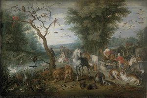Paradise Landscape With The Animals Entering Noah — Jan Brueghel The Elder