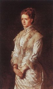 Portrait Of The Girl In Blue Dress — Konstantin Yegorovich Makovsky