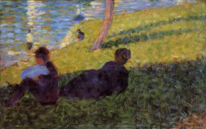 Usiedzony Człowiek, Pozycja Leżącej Kobiety — Georges Pierre Seurat
