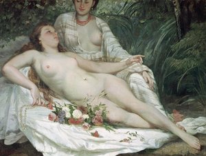 Bathers (baigneuses) — Gustave Courbet