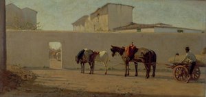 A Spring Morning. The White Wall — Telemaco Signorini