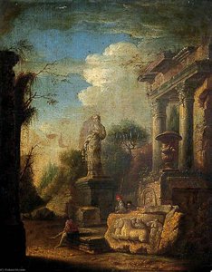 Ruins With A Statue — Giovanni Paolo Panini