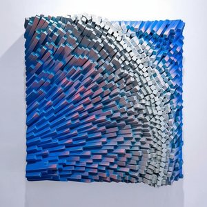 Abstract Wave Wood Wall Sculpture - 80x80cm Modern Home Decor