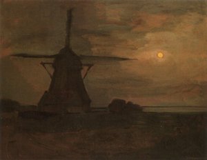 Windmill By Moonlight — Piet Mondrian
