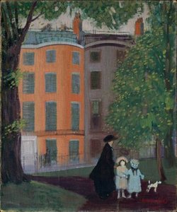 View Of Beacon Street From Boston Common — George Benjamin Luks