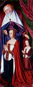 St. Anne Presenting Anne Of France And Her Daughter, Suzanne Of Bourbon - Right Wing Of The Bourbon Altarpiece — Jean Hey