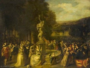 A Festive Gathering In A Park — Christian Wilhelm Ernst Dietrich Dietrich