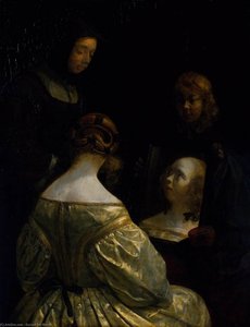 Woman At A Mirror — Gerard Ter Borch
