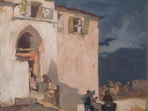 Old Houses, Taormina, Sicily — Frank Brangwyn