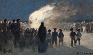 Midsummer Eve Bonfire On Skagen — Peder Severin Krøyer