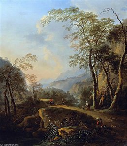 An Italianate Landscape With Horsemen And Peasants — Jan Both