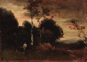 A Large Tree - Path In The Countryside 1 — Henri-joseph Harpignies