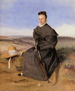 Louise Harduin In Mourning (also Known As Young Girl Sitting In The Country) — Jean-baptiste-camille Corot