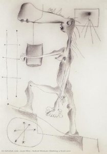Naked Woman Climbing A Staircase — Joan Miró