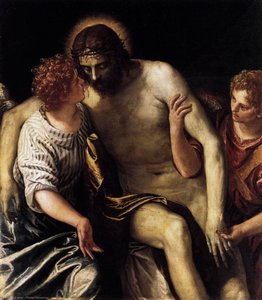 De Christus Dood Door Stenen Ondersteund Door Twee Engelen — Paolo Veronese