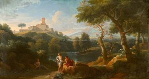 An Italian Landscape With Classical Figures — Jan Frans Van Bloemen