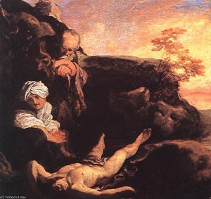 Abel Mourned By His Parents — Johann Liss