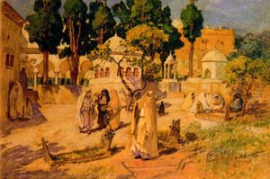 Arab Women At The Town Wall — Frederick Arthur Bridgman
