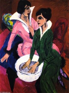 Two Women With A Washbasin — Ernst Ludwig Kirchner