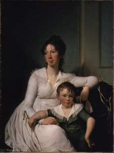 Portrait Of Elisabeth Henriette Bruun De Neergaard With Her Eldest Son Henrik — Jens Jørgensen Juel