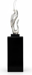 Elegant Silver Flame Sculpture – Modern Decorative Art Piece For Living Room Display