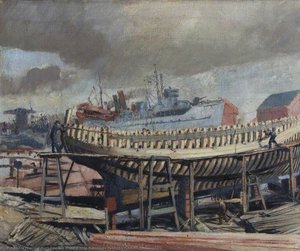 Ship Building, Grimsby Docks, Lincolnshire — Albert Edward Wade