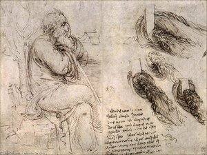 Yaşlı Adam Çalışması - Su Çalışması — Leonardo Da Vinci
