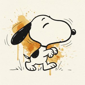 Serene Ink Silhouette With Ochre Splatter In A Meditative Minimalist Composition — Laurent Blanc