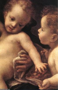 Virgin And Child With An Angel (detail) — Antonio Allegri Da Correggio