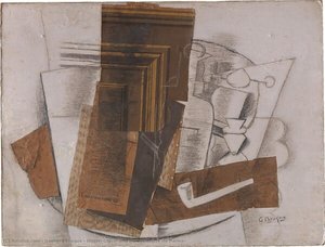 Bottiglia, Vetro E Fiffa (violetta De Parme) — Georges Braque