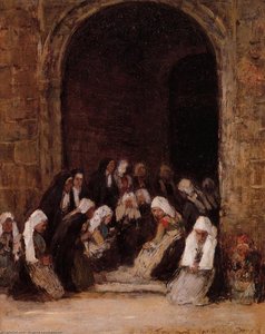 Leaving Mass In Brittany — Eugène Louis Boudin
