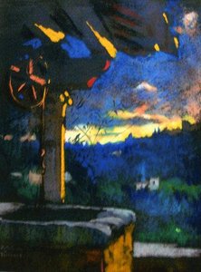 By The Well, Florence, (painting) — Julius Rolshoven