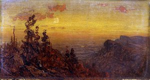 Indians At Campfire-moon Rising — Sanford Robinson Gifford