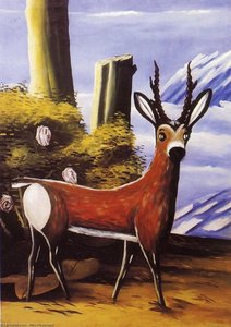 Roe With A Landscape In The Background — Niko Pirosmani