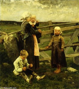 Children With Cherrie — Bernardus Johannes (bernard) Blommers
