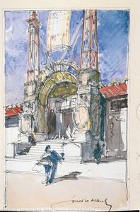 Draft For A Temporary Entrance To The Secession — Josip Maria Olbrich