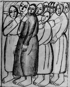 Bauernfrauen In Einer Kirche — Kasimir Sewerinowitsch Malewitsch