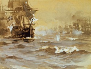Ruotsinsalmen Meritaistelu, Kuvitusta Runoon 'svensksund' — Albert Edelfelt