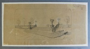Dessins Figurant La Place De La Brèche Avec Les Vases De Léon-louis-cugnot — Georges André Lasseron