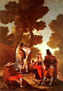 La Maja E Gli Uomini Mascherati, Olio Su Tela, Museo — Francisco José De Goya Y Lucientes