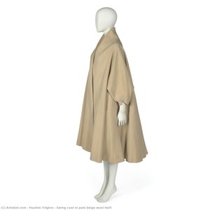 Swing Coat I Lys Beige Uld Twill
